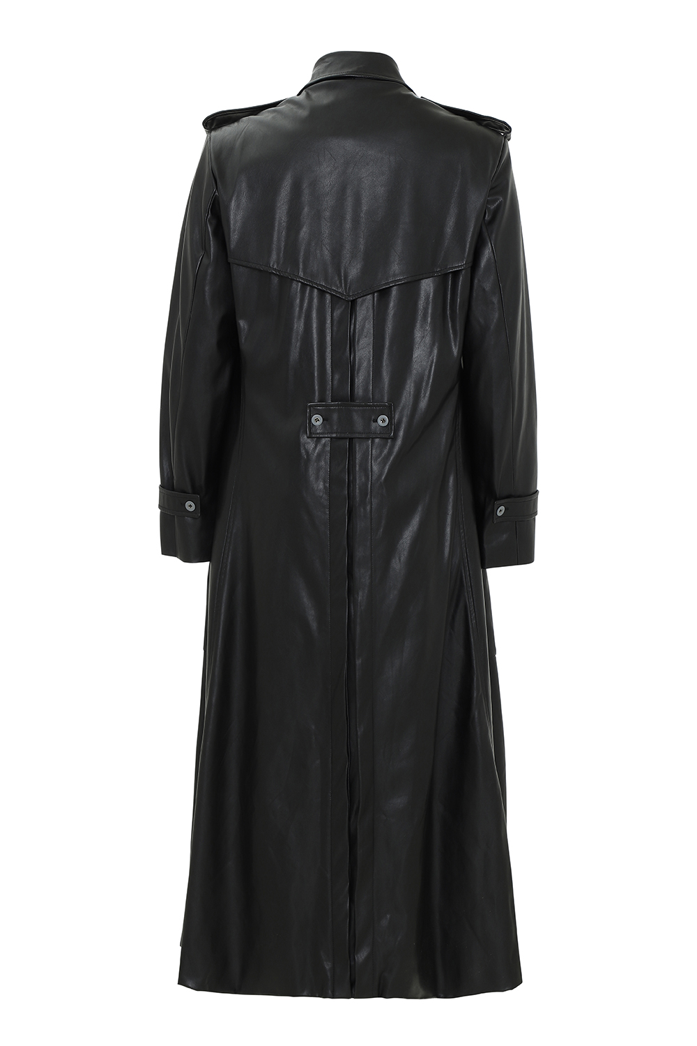 BLACK LEATHER COAT TO MEN WITH BUTTONS ALL WAY DOWN ON THE BACK ⋆ House ...